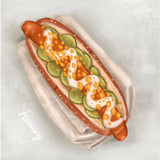 Pølse i brød / Hotdog Plakat - Lille Plakat