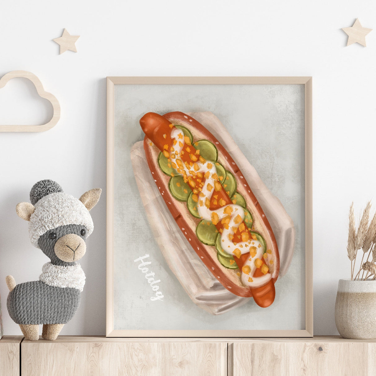 Pølse i brød / Hotdog Plakat - Lille Plakat