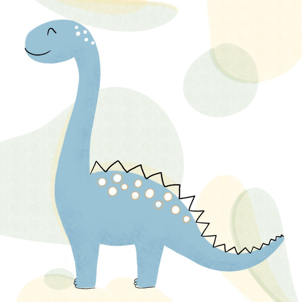 Lille Plakat Blå Dinosaur Plakat - Langhals