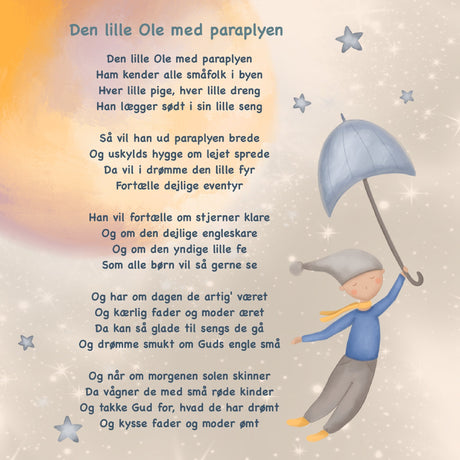 Den Lille Ole Med Paraplyen - Sangplakat - Lille Plakat