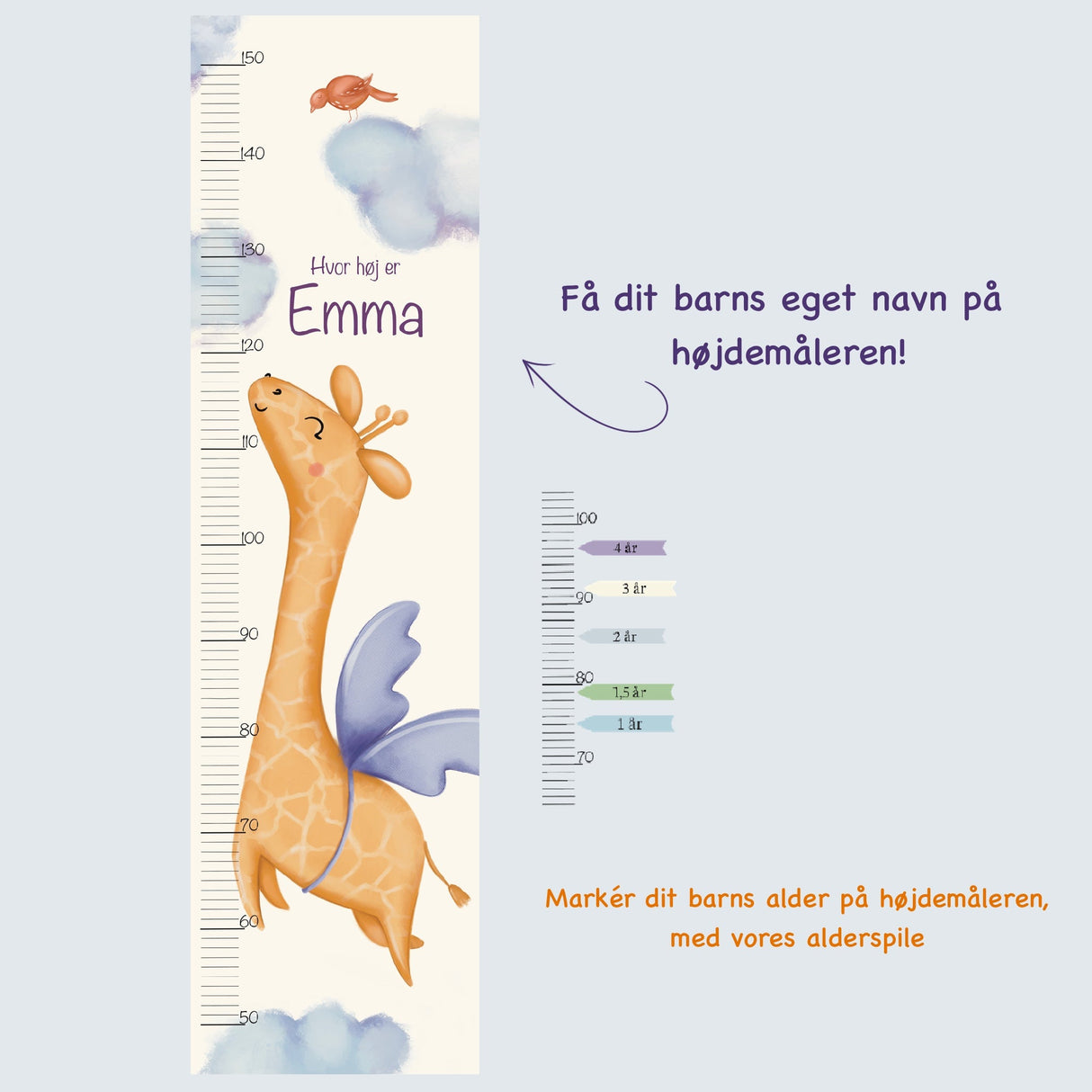 Flyvende Giraf Højdemåler - Lille Plakat