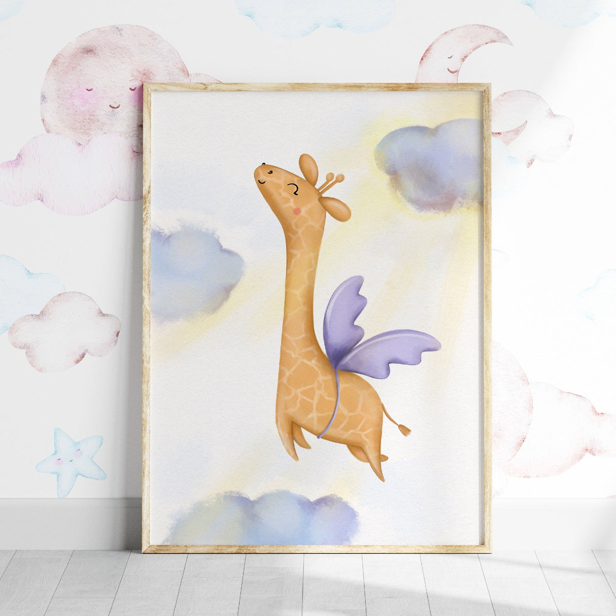 Flyvende Giraf Plakat - Lille Plakat