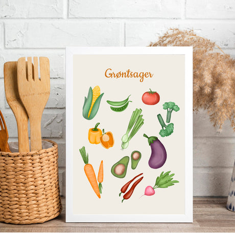 Grøntsager Plakat - Lille Plakat