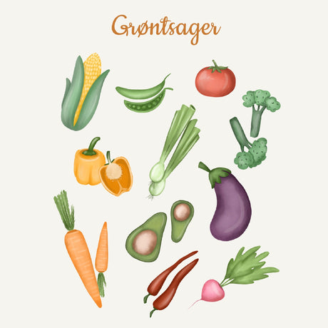 Grøntsager Plakat - Lille Plakat