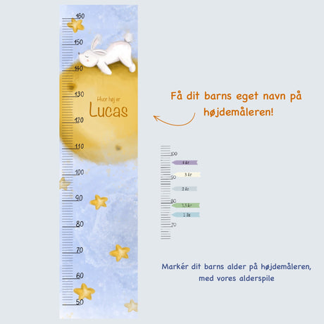 Kanin På Månen Højdemåler - Lille Plakat