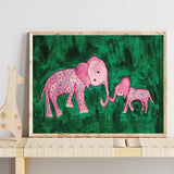 Mor & Barn Elefant Plakat - Studio Schack - Lille Plakat