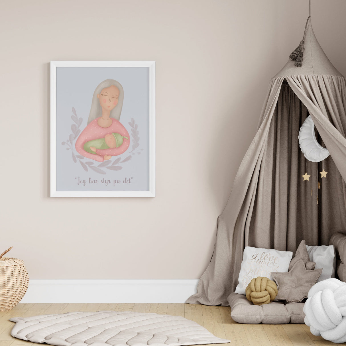 Mor Med Baby Plakat - Sovetid - Samarbejde Med Søvnplejersken - Lille Plakat