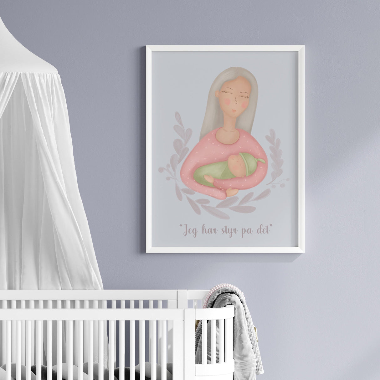 Mor Med Baby Plakat - Sovetid - Samarbejde Med Søvnplejersken - Lille Plakat